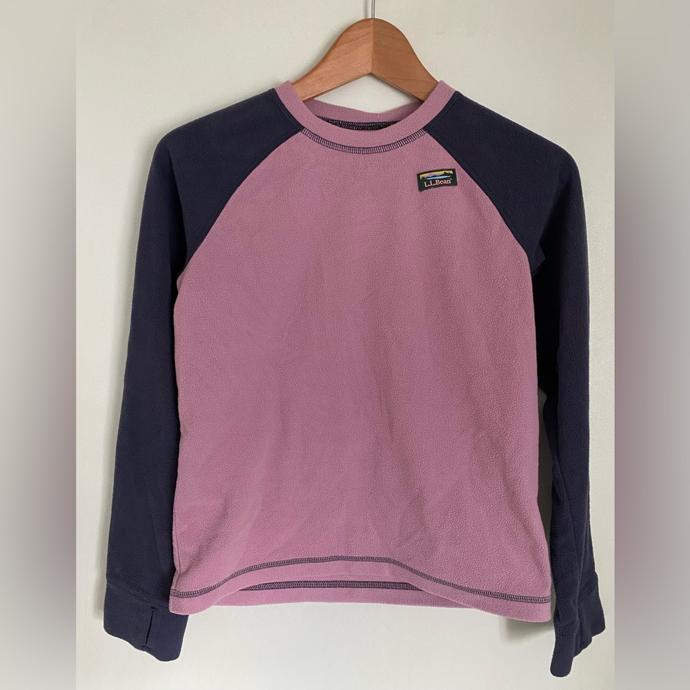 LL Bean Fleece Long Sleeve Sweater Size M 10-12